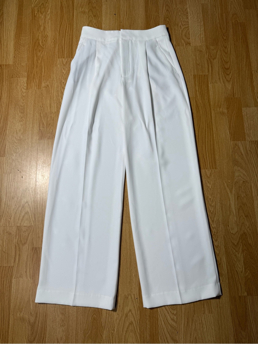 Zara White High-Waist Wide-Leg Trousers - Size S ( NWT )